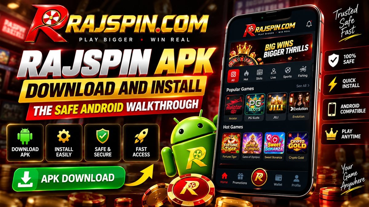 Android phone showing the Rajspin APK install screen with the permission prompt